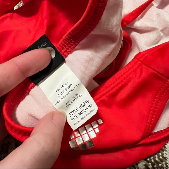 NWT Hurley Swim M Monokini Gridlock REM Red - Picture 6 of 8